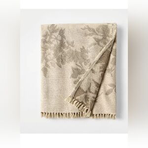 Woven Floral and Leaves Pattern Throw with Fringe - Threshold™ designed with Stu